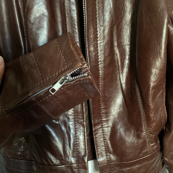 New condition brown leather jacket - Picture 3 of 5